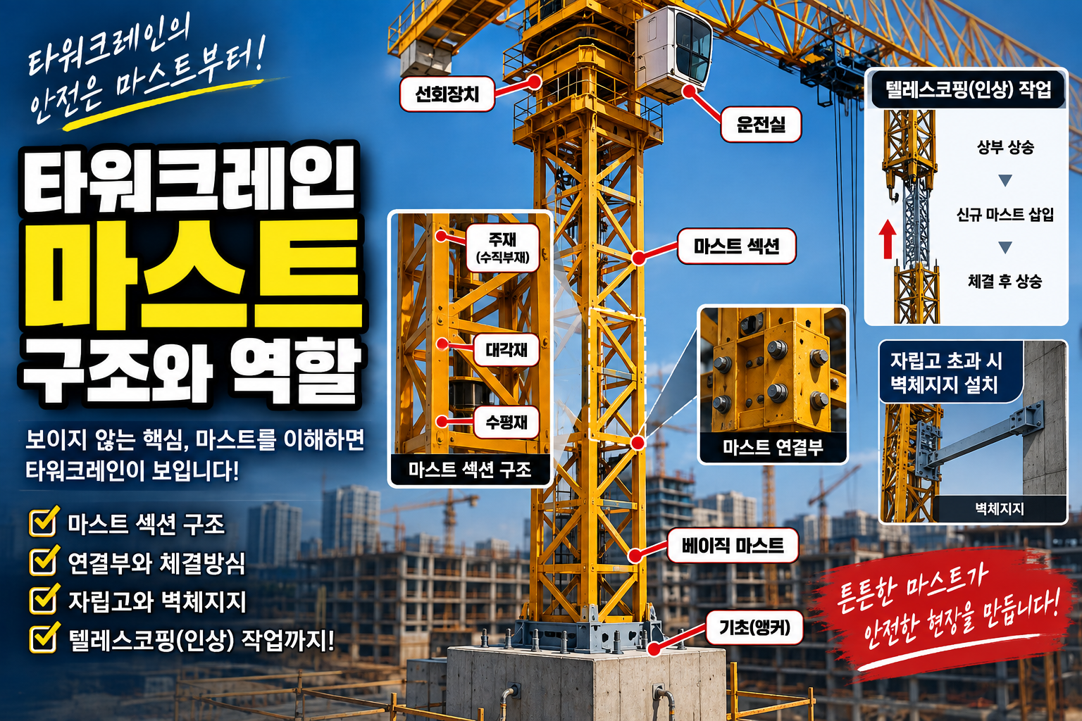 타워크레인 마스트 구조와 역할
